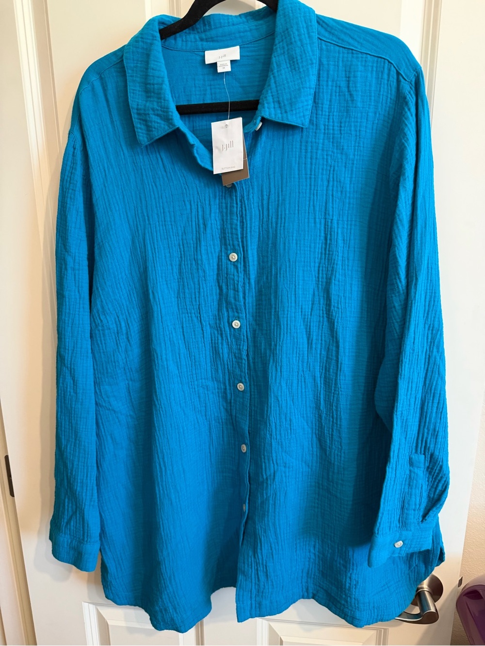 J. Jill collared button down 100% cotton tunic blouse new with tags, 2X